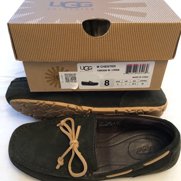 UGG Chester 1005350 Men's Suede Shoes Size: 8 US & Forrest Green Colour - Picture 6 of 7